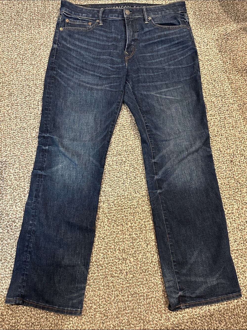 American Eagle Outfitters Men's Dark Blue Bootcut Jeans